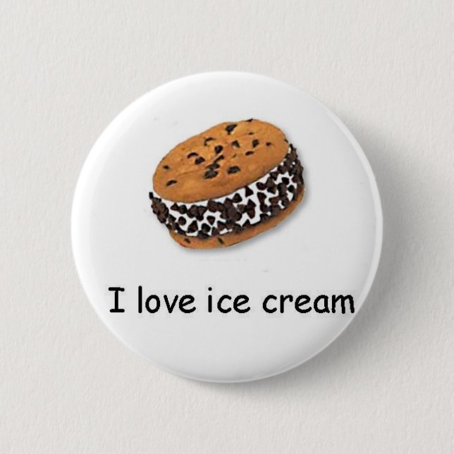 I love ice cream Cookie Sandwich Button (Front)