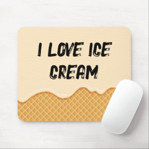 I love ice cream funny cute Humour Unique Modern Mouse Pad