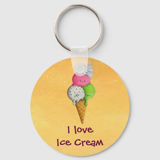 I love Ice Cream Key Ring (Front)