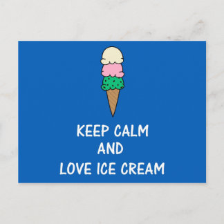 I love ice cream. postcard