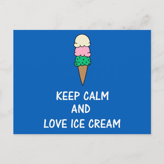 I love ice cream. postcard (Front)