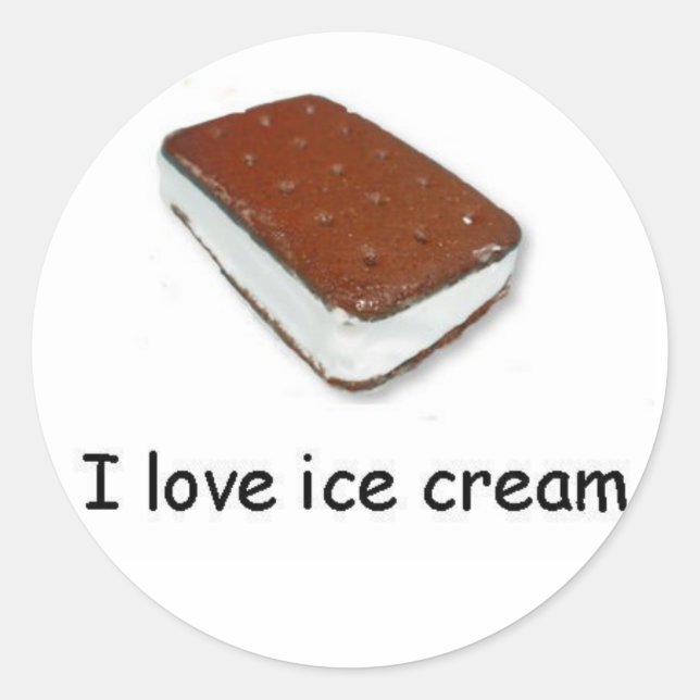 I love ice cream Vanilla Sandwich Sticker (Front)