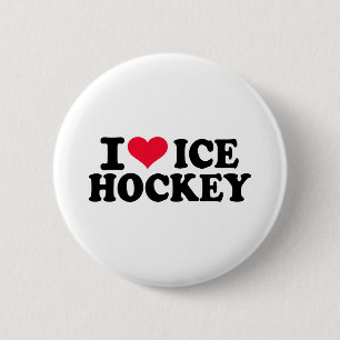 I love Ice hockey 6 Cm Round Badge