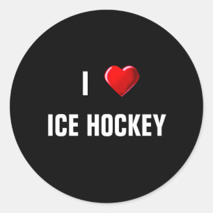 I Love Ice Hockey Classic Round Sticker