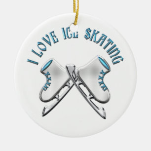 I Love Ice Skating Ceramic Tree Decoration