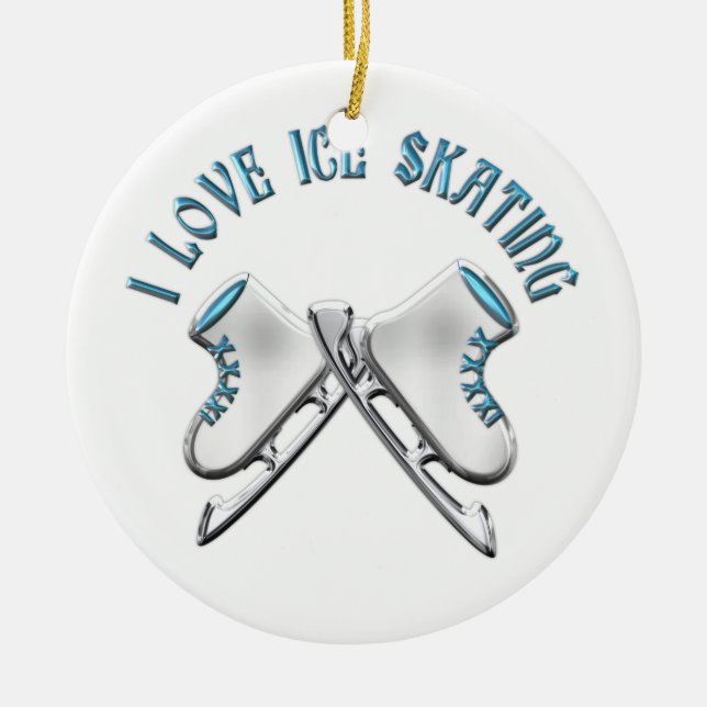 I Love Ice Skating Ceramic Tree Decoration (Front)
