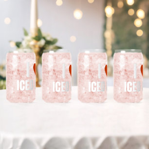 I Love Iced Coffee Drink Set  Can Glass