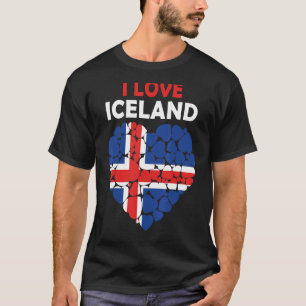 I Love Iceland Flag Proud To Be Icelander Iceland T-Shirt