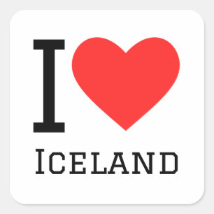 I love iceland square sticker