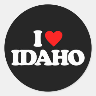 I LOVE IDAHO CLASSIC ROUND STICKER
