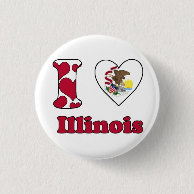 I love Illinois 3 Cm Round Badge (Front)