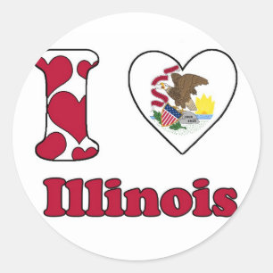 I love Illinois Classic Round Sticker