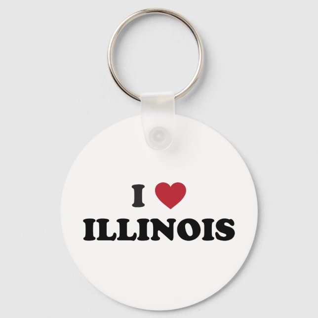 I Love Illinois Key Ring (Front)