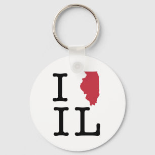 I Love Illinois Key Ring