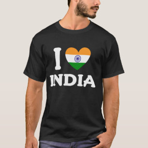 I Love India Heart Indian Flag T-Shirt