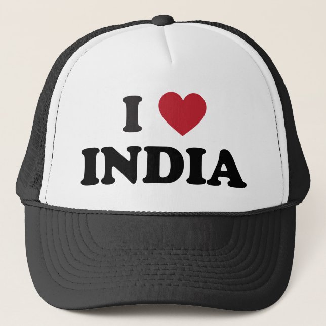 I Love India Trucker Hat (Front)