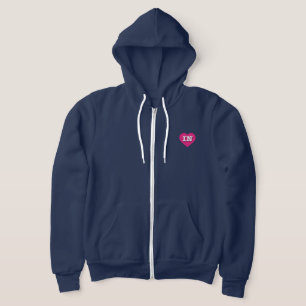 I Love Indiana Hot Pink Heart Hoodie