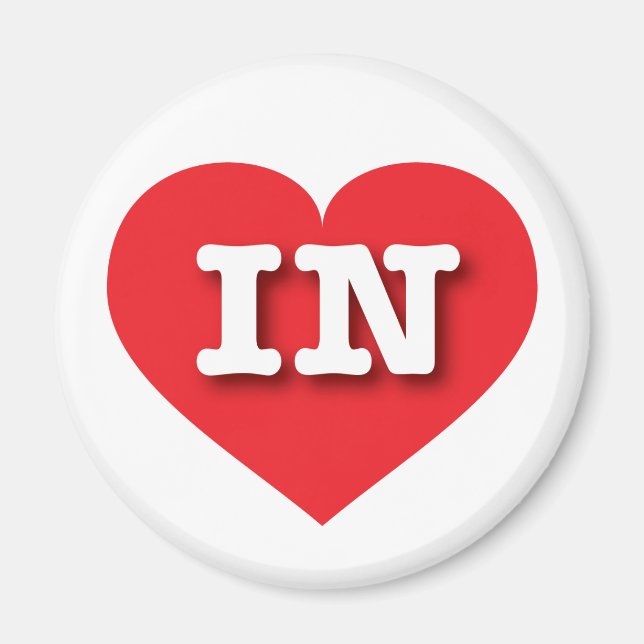 I love Indiana - IN red heart Magnet (Front)