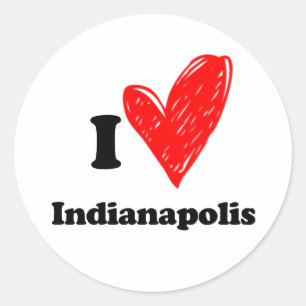 I love Indianapolis Classic Round Sticker