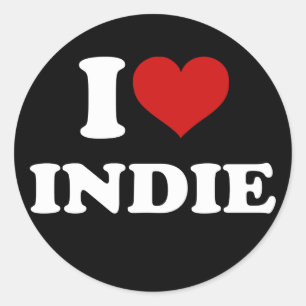 I Love Indie Classic Round Sticker