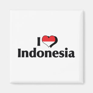 I Love Indonesia Flag Magnet