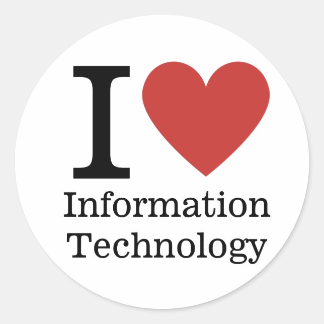 I ❤️ Love Information Technology Dept. STICKER (Front)