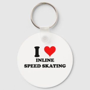 I Love Inline Speed Skating Key Ring