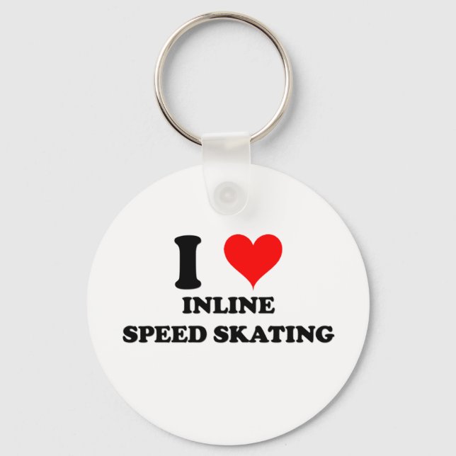 I Love Inline Speed Skating Key Ring (Front)