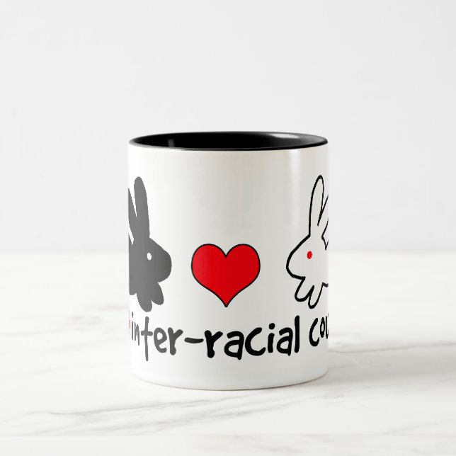 I Love Inter-racial Couples Two-Tone Coffee Mug (Center)