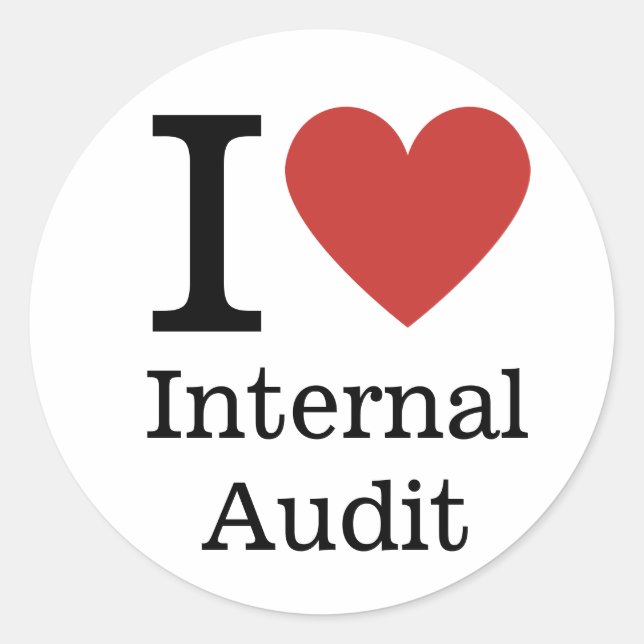 I ❤️ Love Internal Audit (for Employees) CUSTOM Classic Round Sticker (Front)