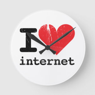 I Love Internet Round Clock