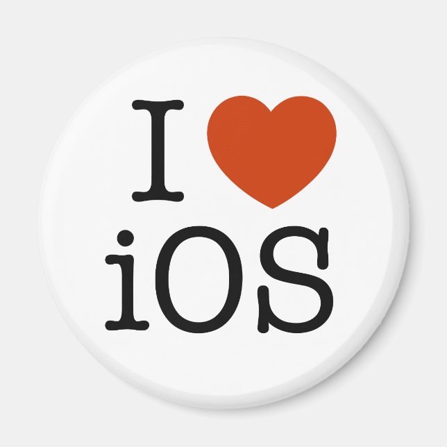 I love iOS - button Magnet (Front)