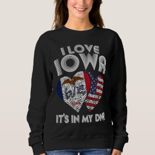 I Love IOWA For Proud Iowan DNA State of IOWA Flag Sweatshirt