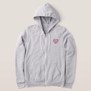 I Love Iowa - Pink Fade Heart Hoodie