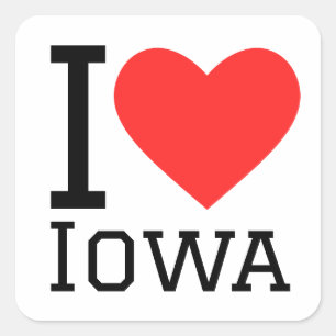 I love Iowa Square Sticker