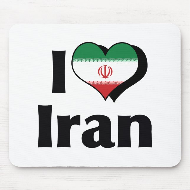 I Love Iran Flag Mouse Pad (Front)