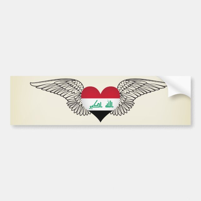I Love Iraq -wings Bumper Sticker (Front)