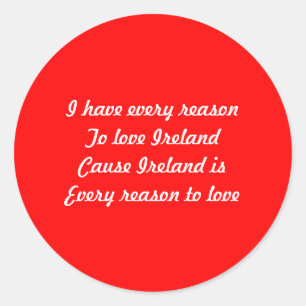 I love Ireland Classic Round Sticker