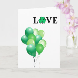 I LOVE Ireland Green Balloon Modern Elegant Card