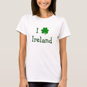 I Love Ireland Green Shamrock St Pats Day T-Shirt