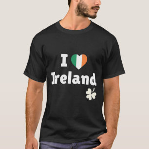 I Love Ireland - Irish Flag Heart & Shamrock T-Shirt