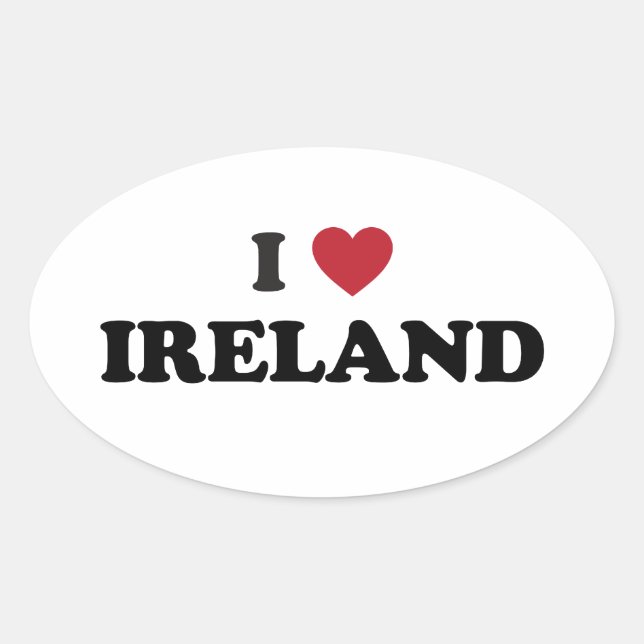 I Love Ireland Oval Sticker (Front)