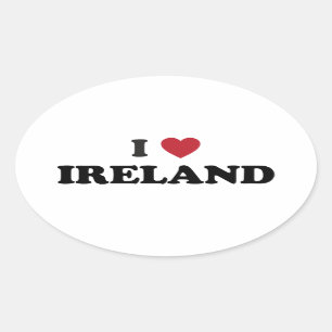 I Love Ireland Oval Sticker
