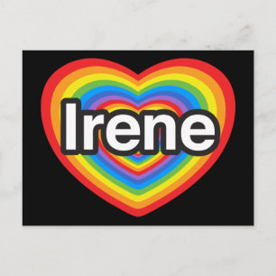 I love Irene. I love you Irene. Heart Postcard