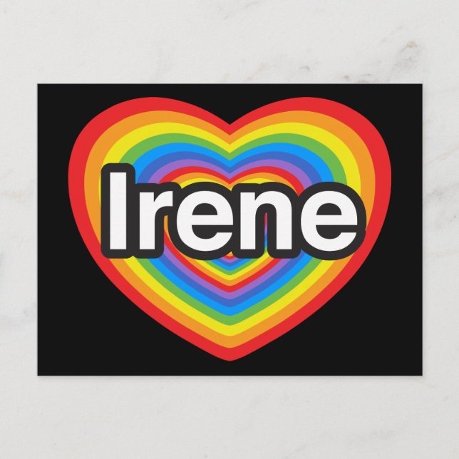 I love Irene. I love you Irene. Heart Postcard (Front)