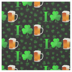  I Love Irish Beer Saint Patricks Day Fabric