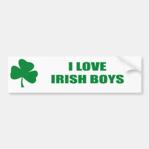 I LOVE IRISH BOYS BUMPER STICKER