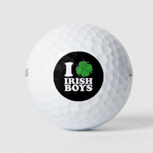 I Love Irish Boys Shamrock Heart St Patrick's Day Golf Balls