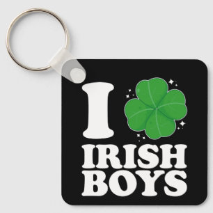 I Love Irish Boys Shamrock Heart St Patrick's Day Key Ring