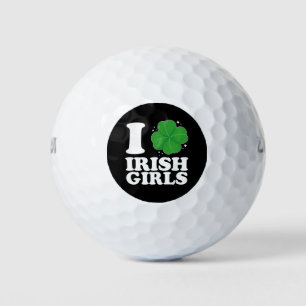 I Love Irish Girls Shamrock Heart St Patrick's Day Golf Balls